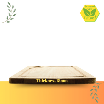 Trilonium Rubberwood Cutting Chopping board 15.5 inches | Brown | 1 Pc