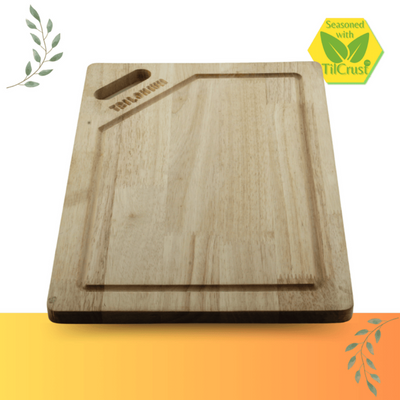 Trilonium Rubberwood Cutting Chopping board 15.5 inches | Brown | 1 Pc
