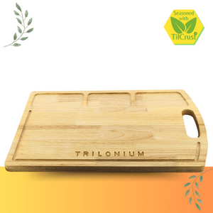 Trilonium Rubberwood Cutting Chopping board 17.25 Inches | Brown | 1 Pc