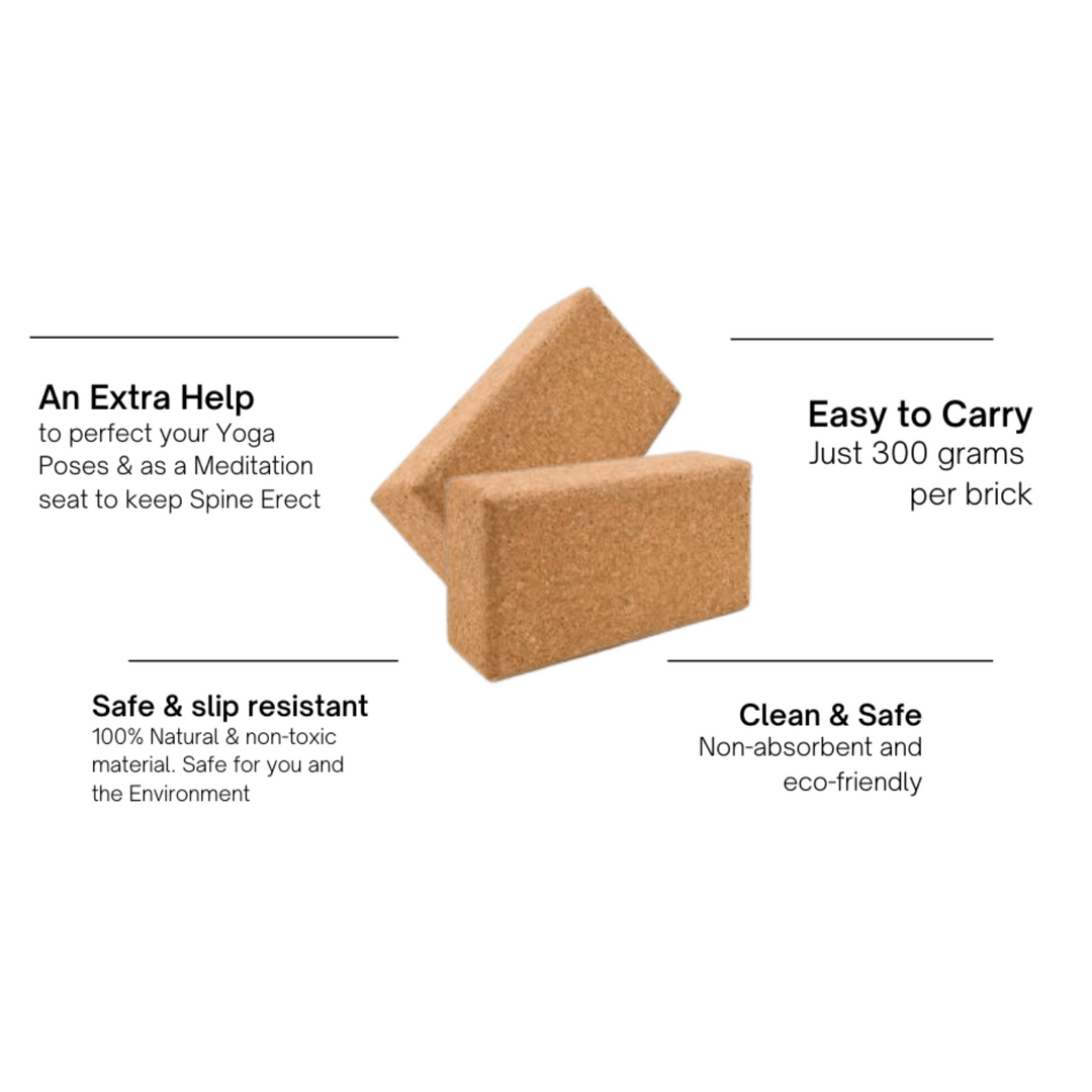 Sustainable Yoga Cork Blocks- Natural Fitness Cork