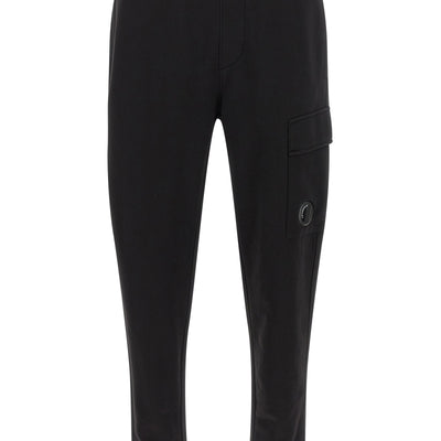 C.p. Company Diagonal Raised Fleece Pants With Lens Detail