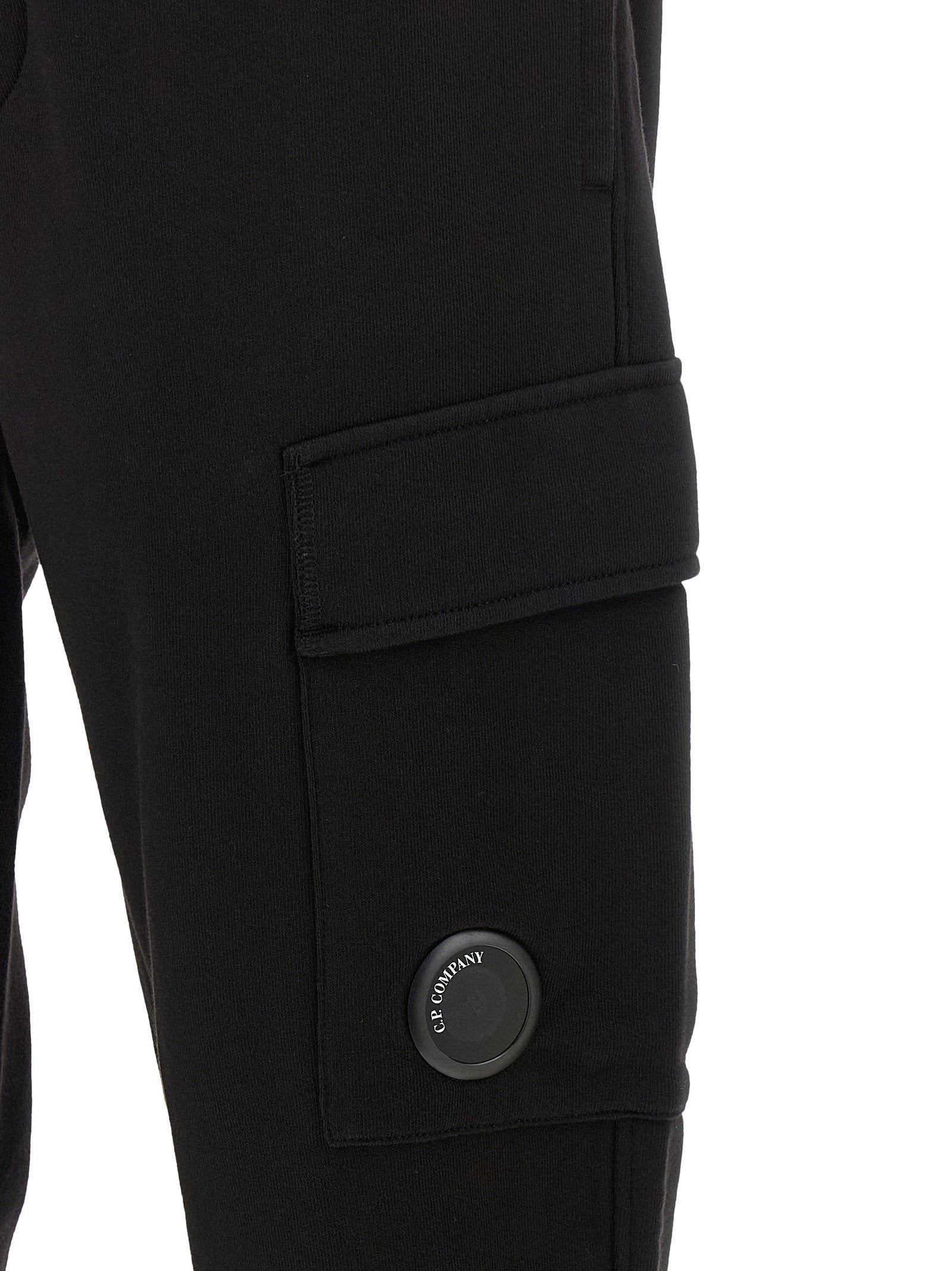 C.p. Company Diagonal Raised Fleece Pants With Lens Detail