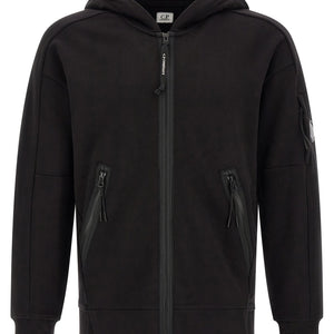 C.p. Company Diagonal Raised Fleece Sweatshirt With Lens Detail