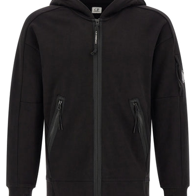 C.p. Company Diagonal Raised Fleece Sweatshirt With Lens Detail
