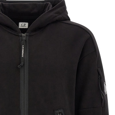 C.p. Company Diagonal Raised Fleece Sweatshirt With Lens Detail