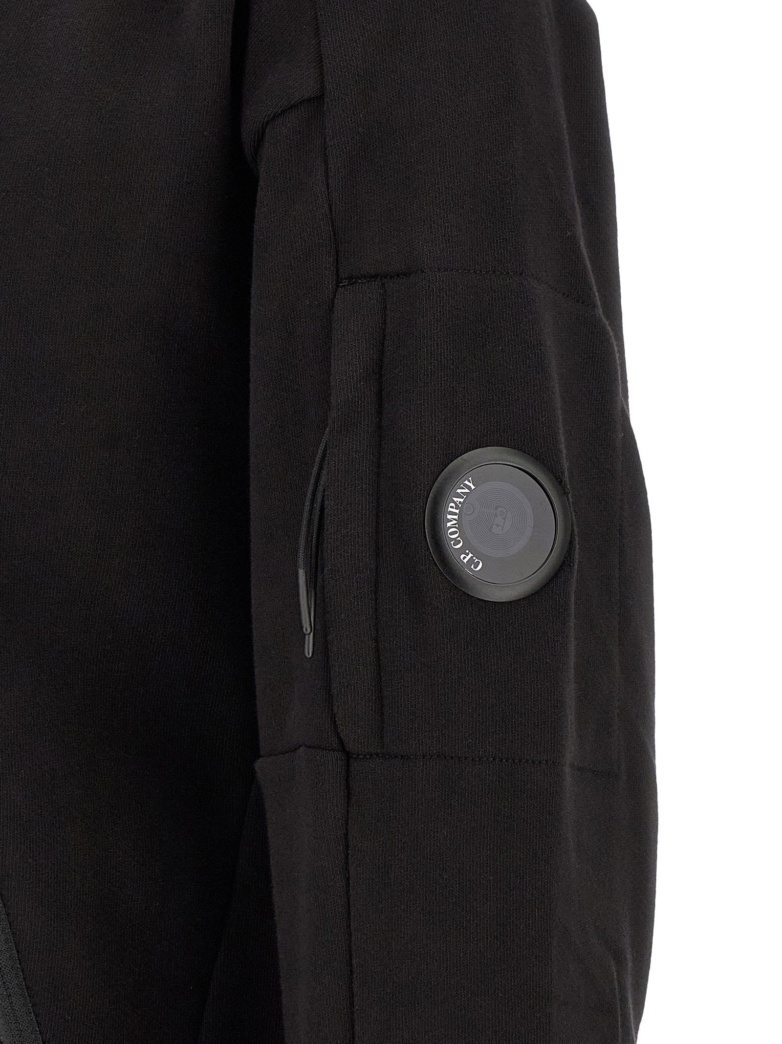 C.p. Company Diagonal Raised Fleece Sweatshirt With Lens Detail
