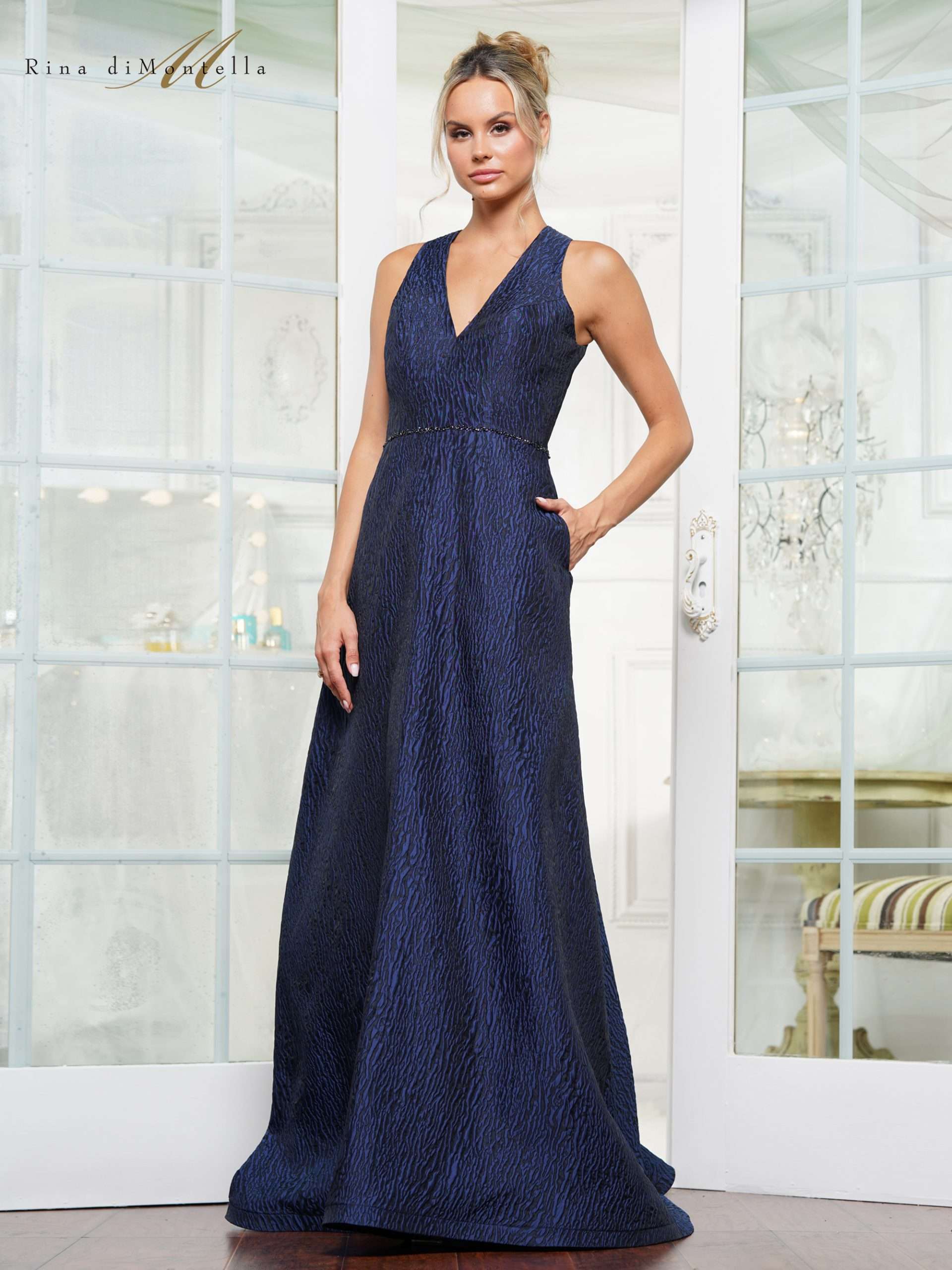 Rina di Montella RD3121 Plus Size Long Formal A Line Evening Dress