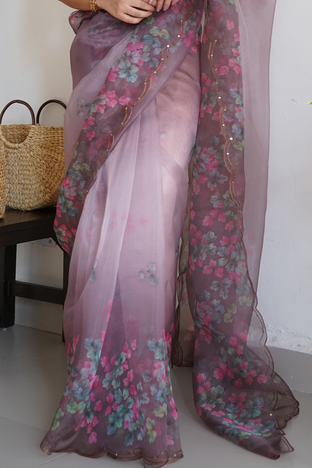 Multicolor Organza Saree