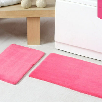 Luxury Bathroom Rug Mats, super soft anti slip bath mats, super absorbent bathroom rug -  Rabbit fur, Light tones