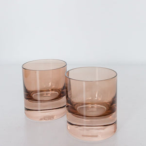 Estelle Colored Rocks Glass -  Set of 2 {Mocha Mousse (Our Amber Smoke)}