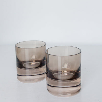 Estelle Colored Rocks Glass - Set of 2 {Gray Smoke}