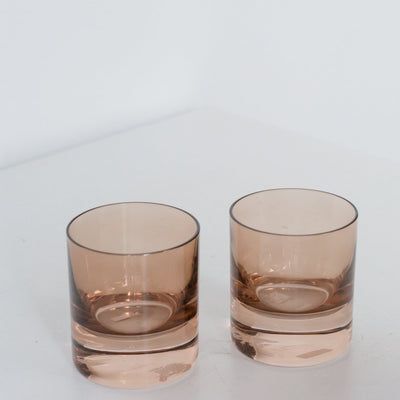 Estelle Colored Rocks Glass -  Set of 2 {Mocha Mousse (Our Amber Smoke)}