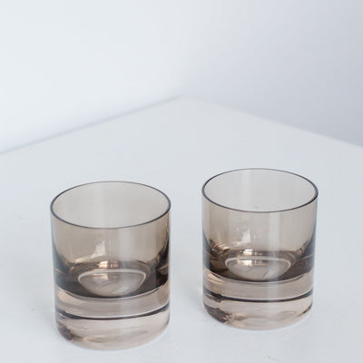 Estelle Colored Rocks Glass - Set of 2 {Gray Smoke}
