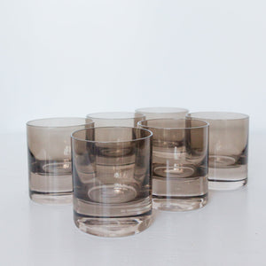 Estelle Colored Rocks Glass - Set of 6 {Gray Smoke}