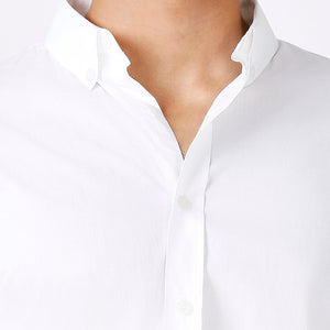 Solid Slim Fit White Casual Shirt