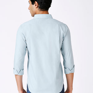 Solid Slim Fit Sea Green Casual Shirt