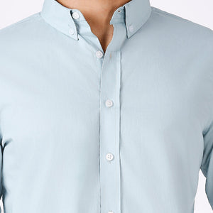 Solid Slim Fit Sea Green Casual Shirt