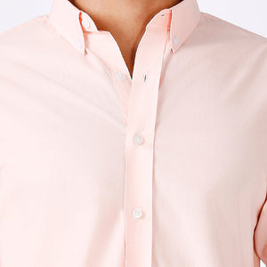 Solid Slim Fit Pink Casual Shirt