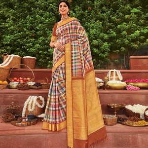 Four Thousand Colour Handloom Natural Dyed Korvai Silk Saree