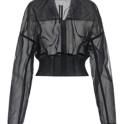 Rick Owens Dracucollar Cropped Bomber Jacket