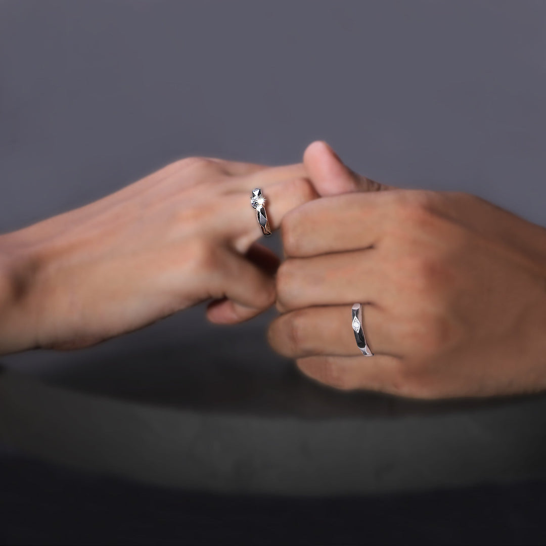 Silver Rhomb Couple Band