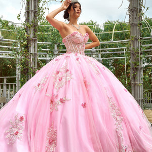 Strapless Cape Quinceanera Dress by Rachel Allan RQ1155