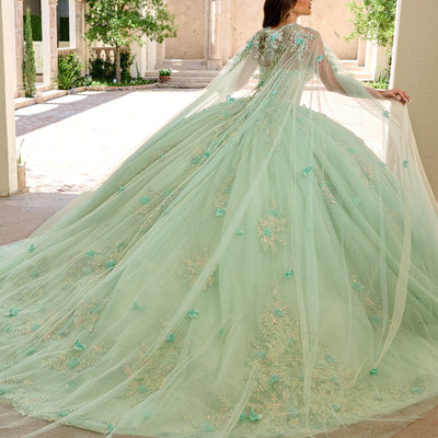 Strapless Cape Quinceanera Dress by Rachel Allan RQ1155
