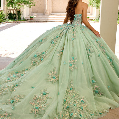 Strapless Cape Quinceanera Dress by Rachel Allan RQ1155