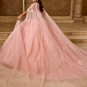 Strapless Cape Quinceanera Dress by Rachel Allan RQ1162