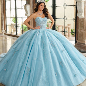 Strapless Cape Quinceanera Dress by Rachel Allan RQ1162