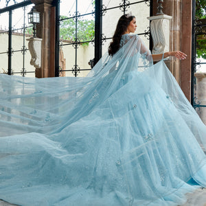 Strapless Cape Quinceanera Dress by Rachel Allan RQ1162