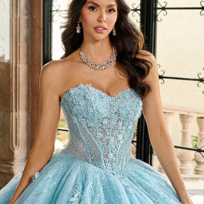 Strapless Cape Quinceanera Dress by Rachel Allan RQ1162