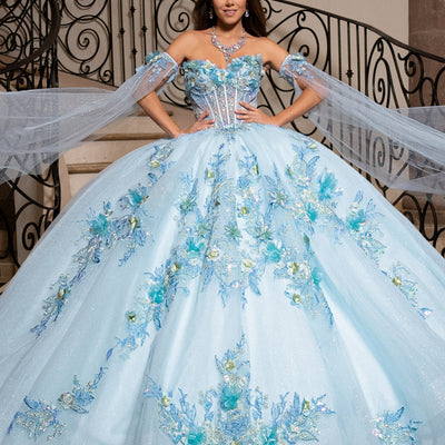 Cape Sleeve Quinceanera Dress by Rachel Allan RQ2216