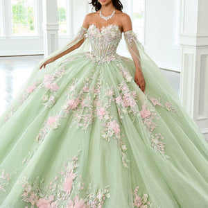 Cape Sleeve Quinceanera Dress by Rachel Allan RQ2216