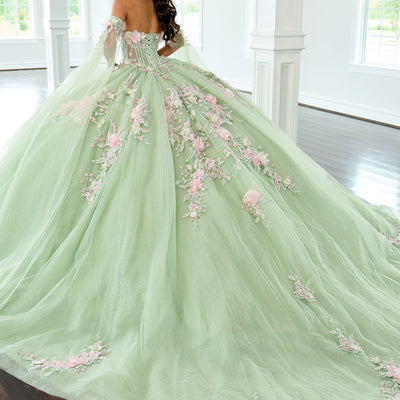 Cape Sleeve Quinceanera Dress by Rachel Allan RQ2216