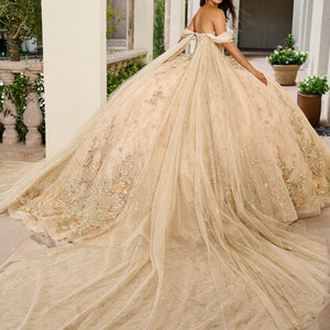 Cape Sleeve Quinceanera Dress by Rachel Allan RQ3146