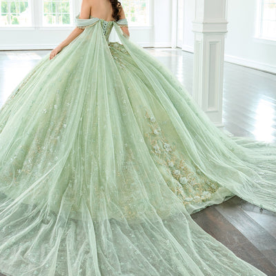 Cape Sleeve Quinceanera Dress by Rachel Allan RQ3146