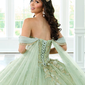 Cape Sleeve Quinceanera Dress by Rachel Allan RQ3146