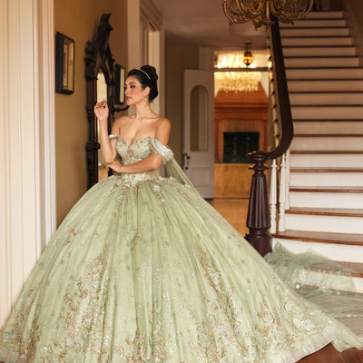 Cape Sleeve Quinceanera Dress by Rachel Allan RQ3146