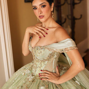 Cape Sleeve Quinceanera Dress by Rachel Allan RQ3146