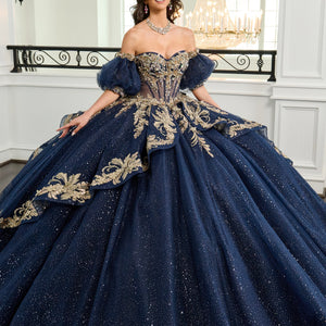 Puff Sleeve Quinceanera Dress by Rachel Allan RQ3153