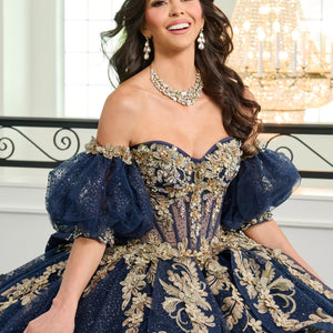 Puff Sleeve Quinceanera Dress by Rachel Allan RQ3153