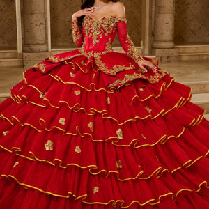 Ruffled Charro Quinceanera Dress by Rachel Allan RQ5012
