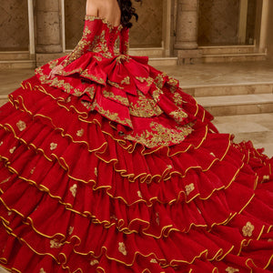Ruffled Charro Quinceanera Dress by Rachel Allan RQ5012