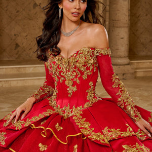 Ruffled Charro Quinceanera Dress by Rachel Allan RQ5012