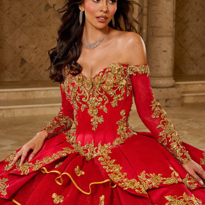 Ruffled Charro Quinceanera Dress by Rachel Allan RQ5012