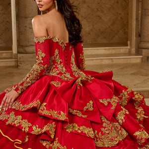 Ruffled Charro Quinceanera Dress by Rachel Allan RQ5012