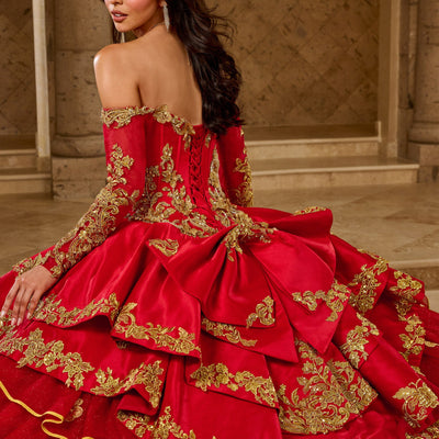 Ruffled Charro Quinceanera Dress by Rachel Allan RQ5012