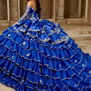 Ruffled Charro Quinceanera Dress by Rachel Allan RQ5012