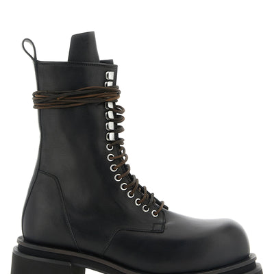 Rick Owens Lace Up Bogun Combat Boots